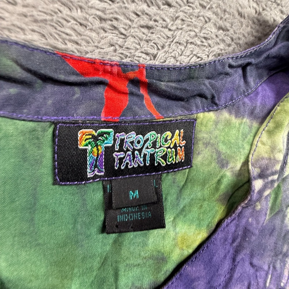 Tropical Tantrum Womens M Tie Dye Floral Top Sleeveless Colorful Festival - Picture 2 of 7